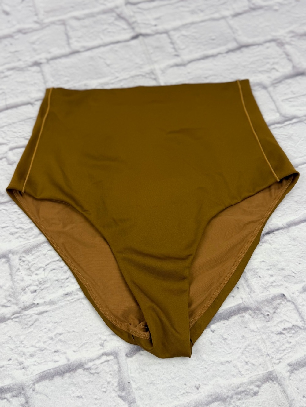 Left On Friday High Waist Bikini Brown Sz M EUC Swim Pool Beach Capsule Minimal - Picture 8 of 17